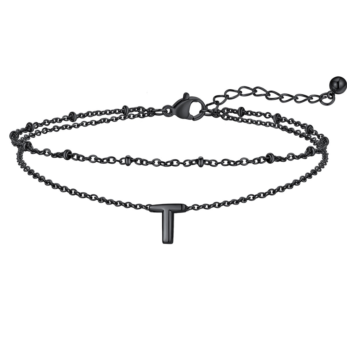Initial Layered Anklet for Women