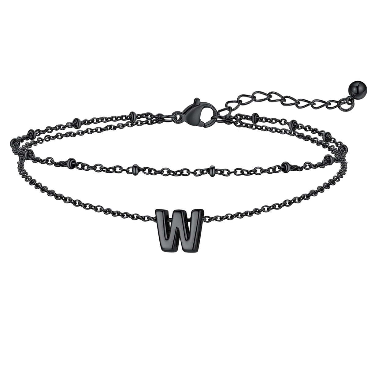 Initial Layered Anklet for Women
