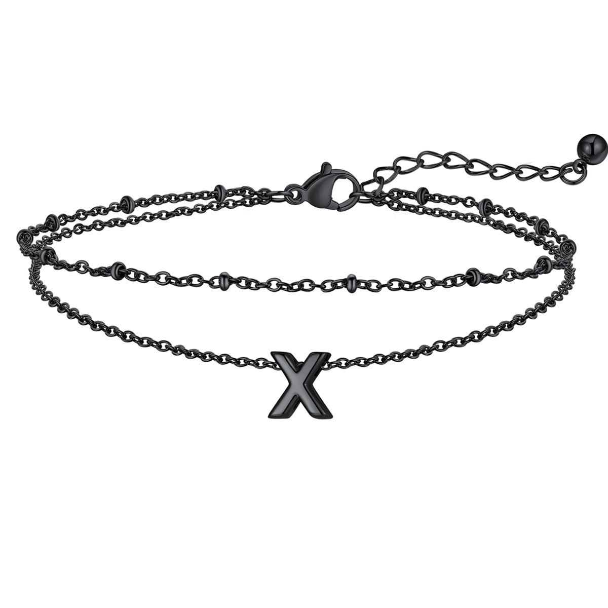 Initial Layered Anklet for Women