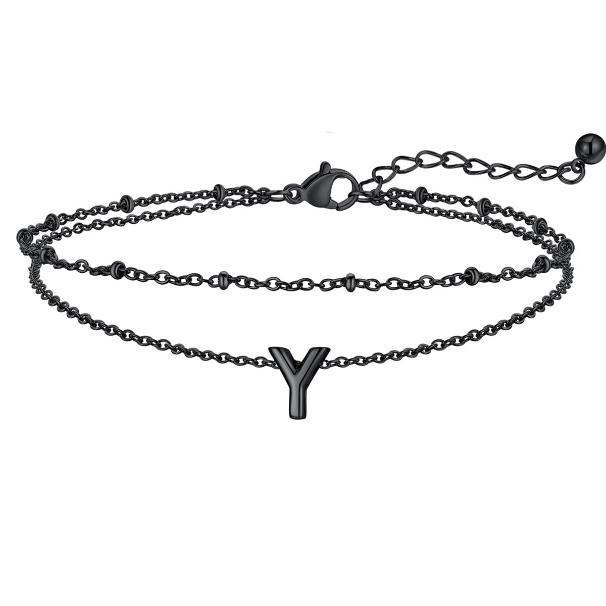 Initial Layered Anklet for Women