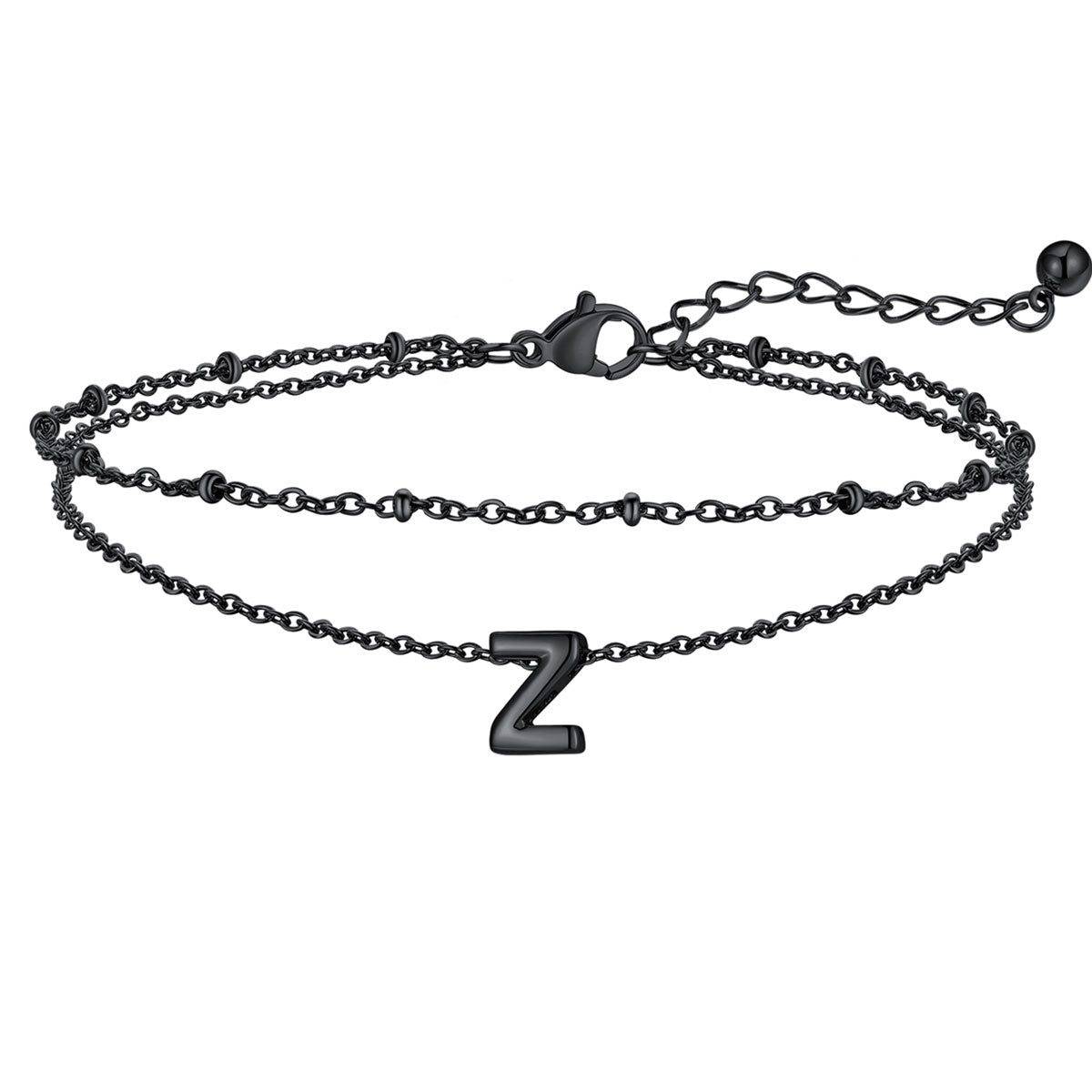 Initial Layered Anklet for Women