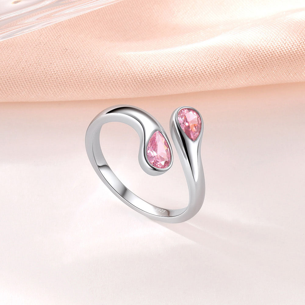 Teardrop Birthstone Adjustable Ring for Women