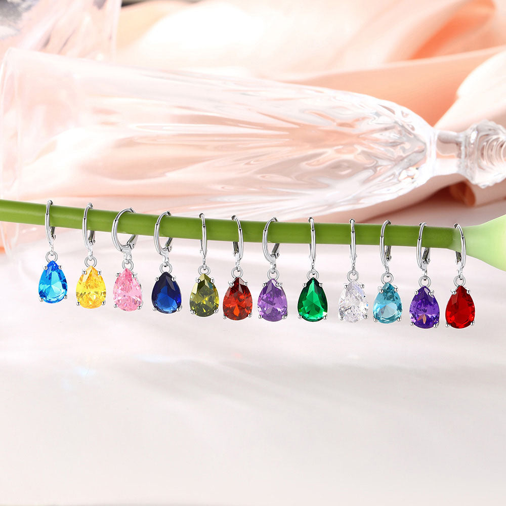 Teardrop Birthstone  Dangle Earrings for women