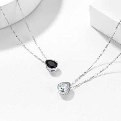Teardrop CZ Necklace in Sterling Silver