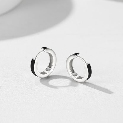 Tiny Huggie Hoop Earrings in Sterling Silver 