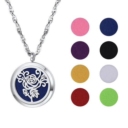 Tree of Life Essential Oil Diffuser Locket Pendant Necklace