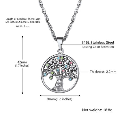 Tree of Life Necklace in Stainless Steel: Dimension, Durable, Solid