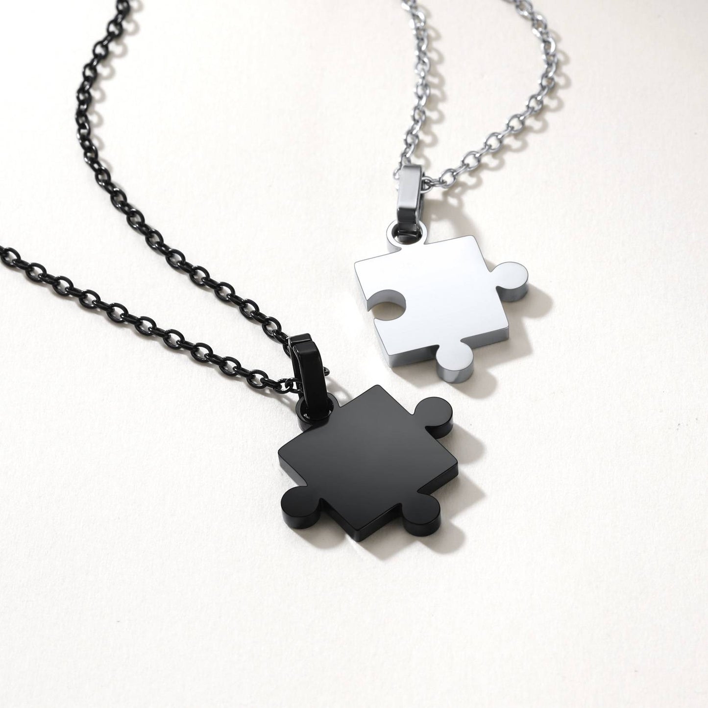 Personalized Puzzle Matching Necklaces for Couple