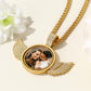 Personalized Angel Wings Rotatable Picture Necklace