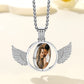 Personalized Angel Wings Rotatable Picture Necklace