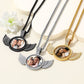 Personalized Angel Wings Rotatable Picture Necklace