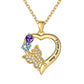 Personalized Birthstone Butterfly Heart Necklace for Women