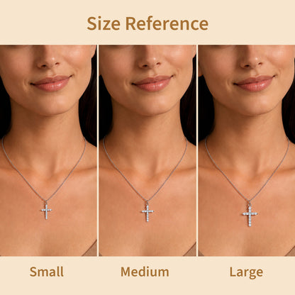 Sparkling Dainty Daimond Cross Necklace for Women