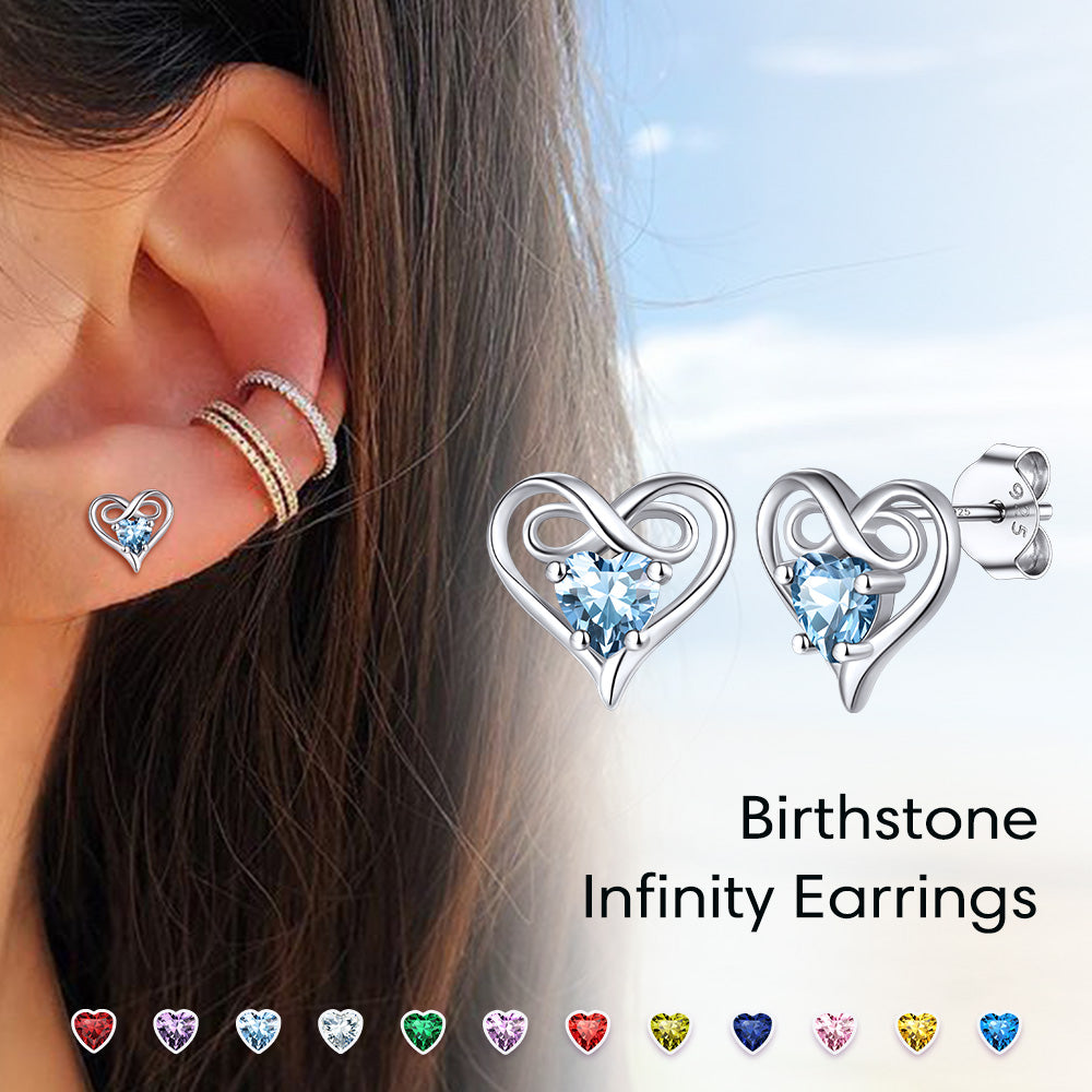 Heart birthsotne earrings