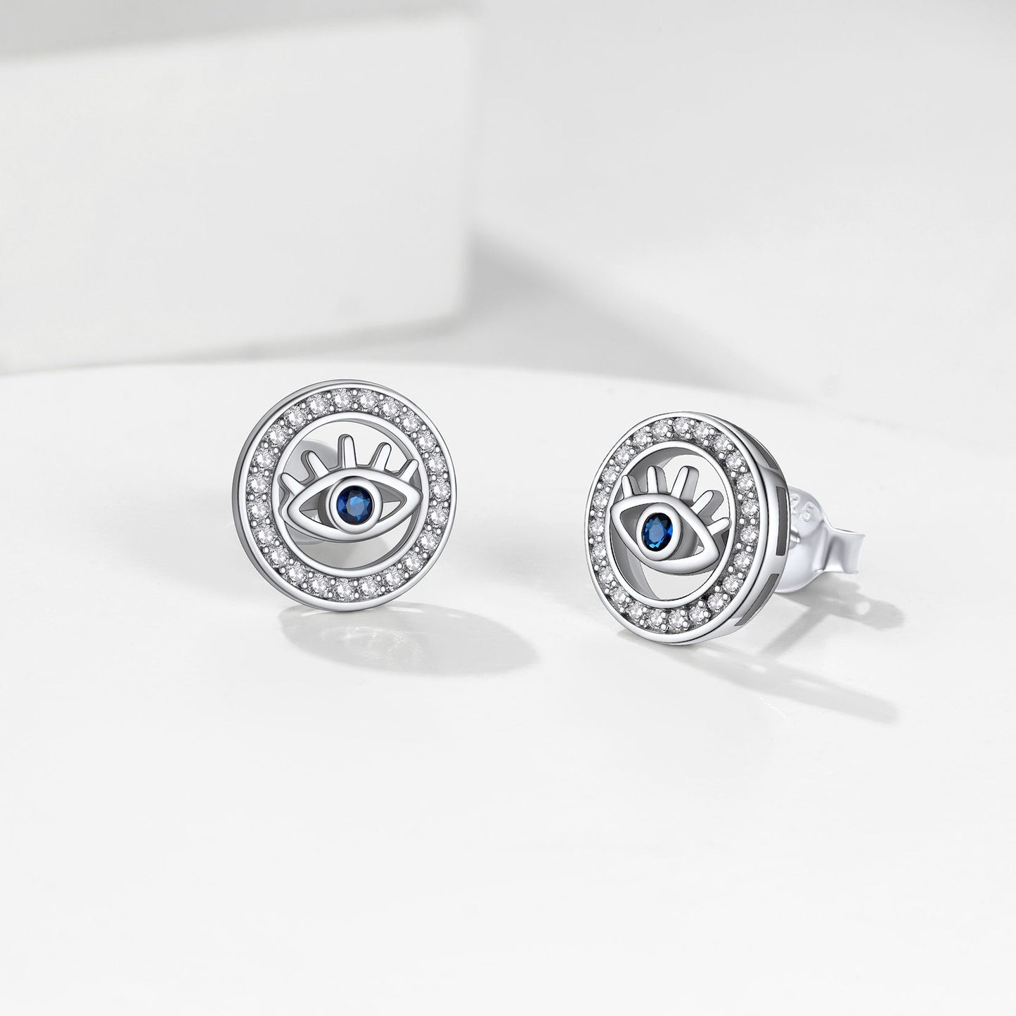 ⚡Flash Sale 925 Sterling Silver Evil Eye Stud Earrings