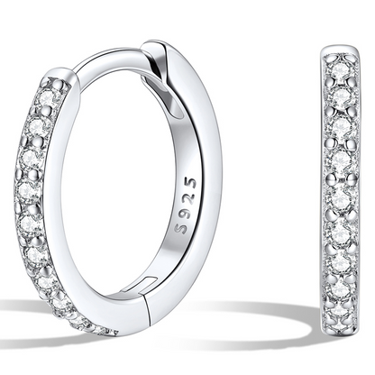 925 Sterling Silver Cubic Zirconia Huggie Earrings for Women