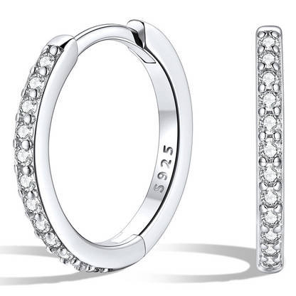 925 Sterling Silver Cubic Zirconia Huggie Earrings for Women