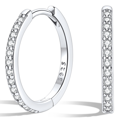 925 Sterling Silver Cubic Zirconia Huggie Earrings for Women
