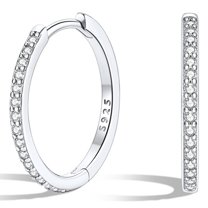 925 Sterling Silver Cubic Zirconia Huggie Earrings for Women