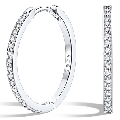 925 Sterling Silver Cubic Zirconia Huggie Earrings for Women
