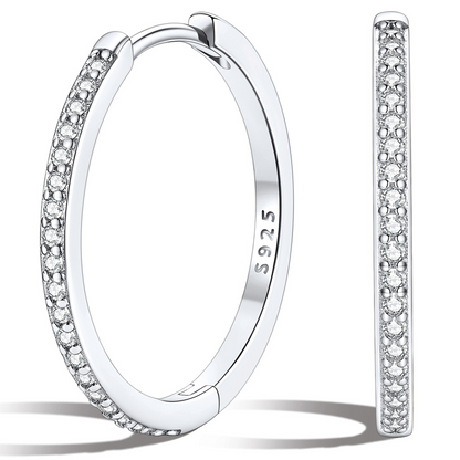 925 Sterling Silver Cubic Zirconia Huggie Earrings for Women
