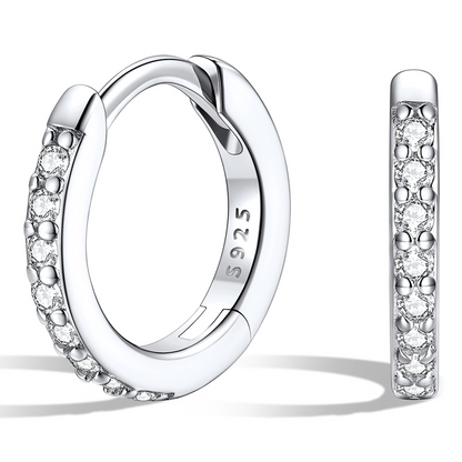 925 Sterling Silver Cubic Zirconia Huggie Earrings for Women