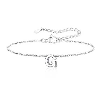 925 Sterling Silver Initial Bracelet for Women