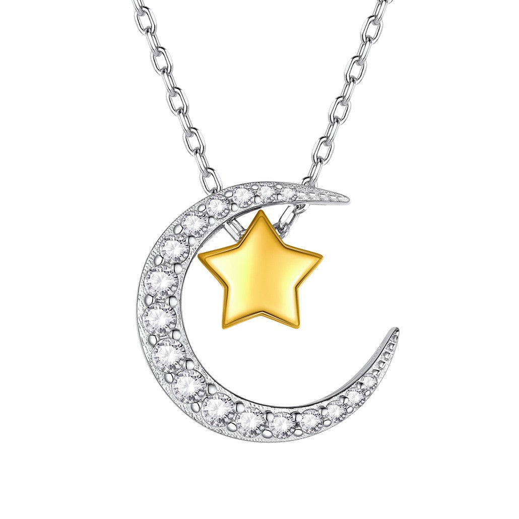 ⚡Flash Sale 925 Sterling Silver Moon Star Necklace