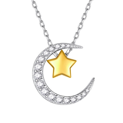 ⚡Flash Sale 925 Sterling Silver Moon Star Necklace