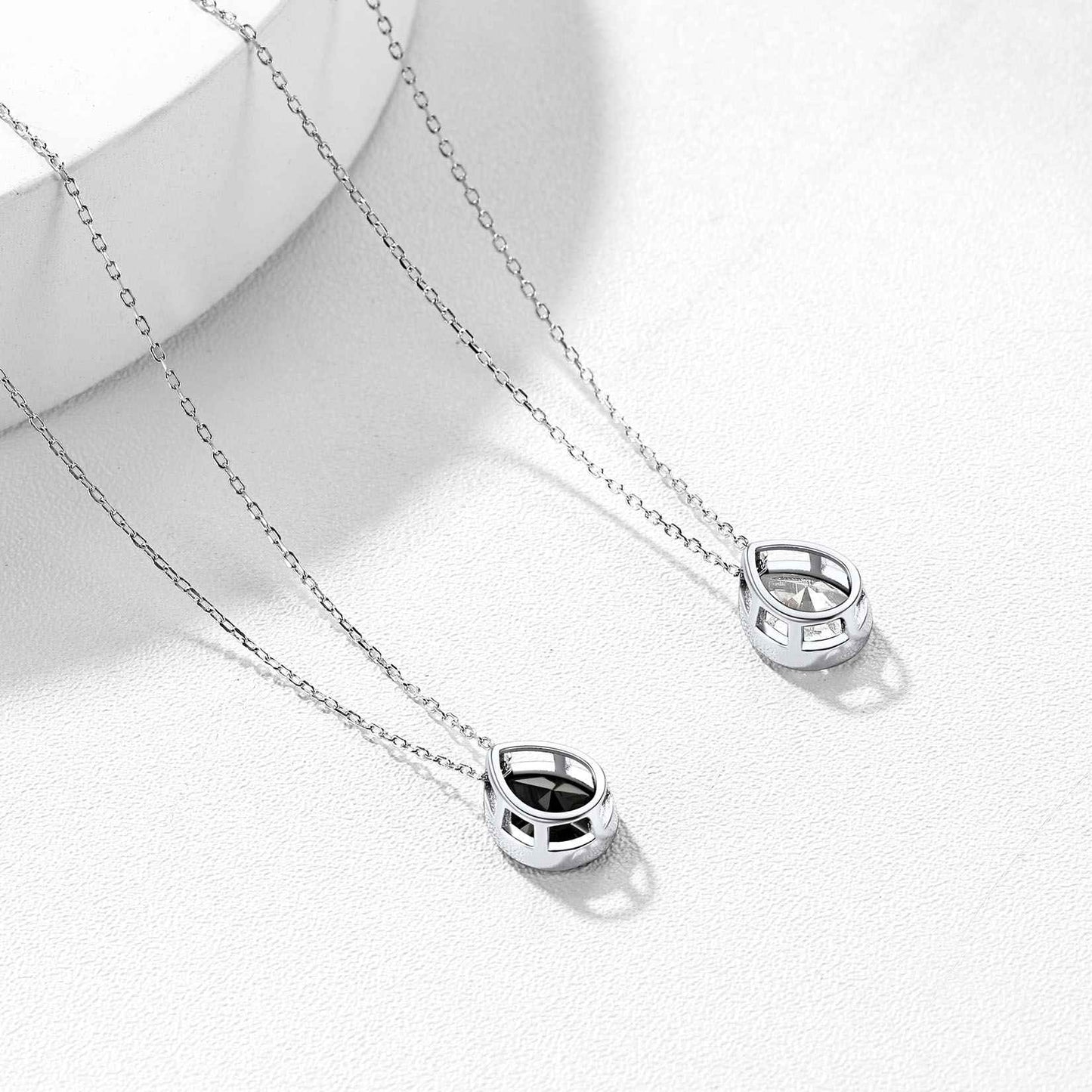 ⚡ Flash Sale 925 Sterling Silver Teardrop Cubic Zirconia Necklace