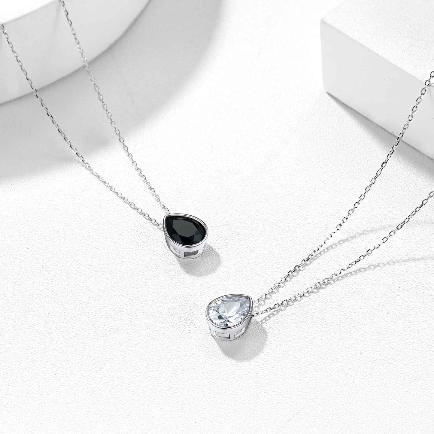 ⚡ Flash Sale 925 Sterling Silver Teardrop Cubic Zirconia Necklace