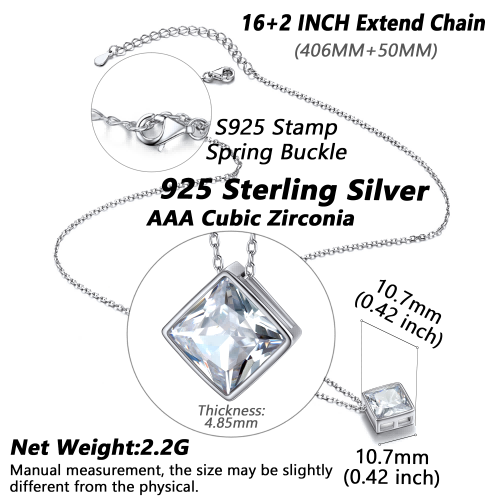 ⚡Flash Sale 925 Sterling Silver Shiny Cubic Zirconia Necklace