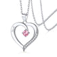 Family Birthstone Cubic Zirconia Heart Necklace With Names