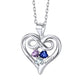 Personalized Infinity Heart Necklace With Birthstones in Sterling Silver