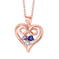 Personalized Infinity Heart Necklace With Birthstones in Sterling Silver