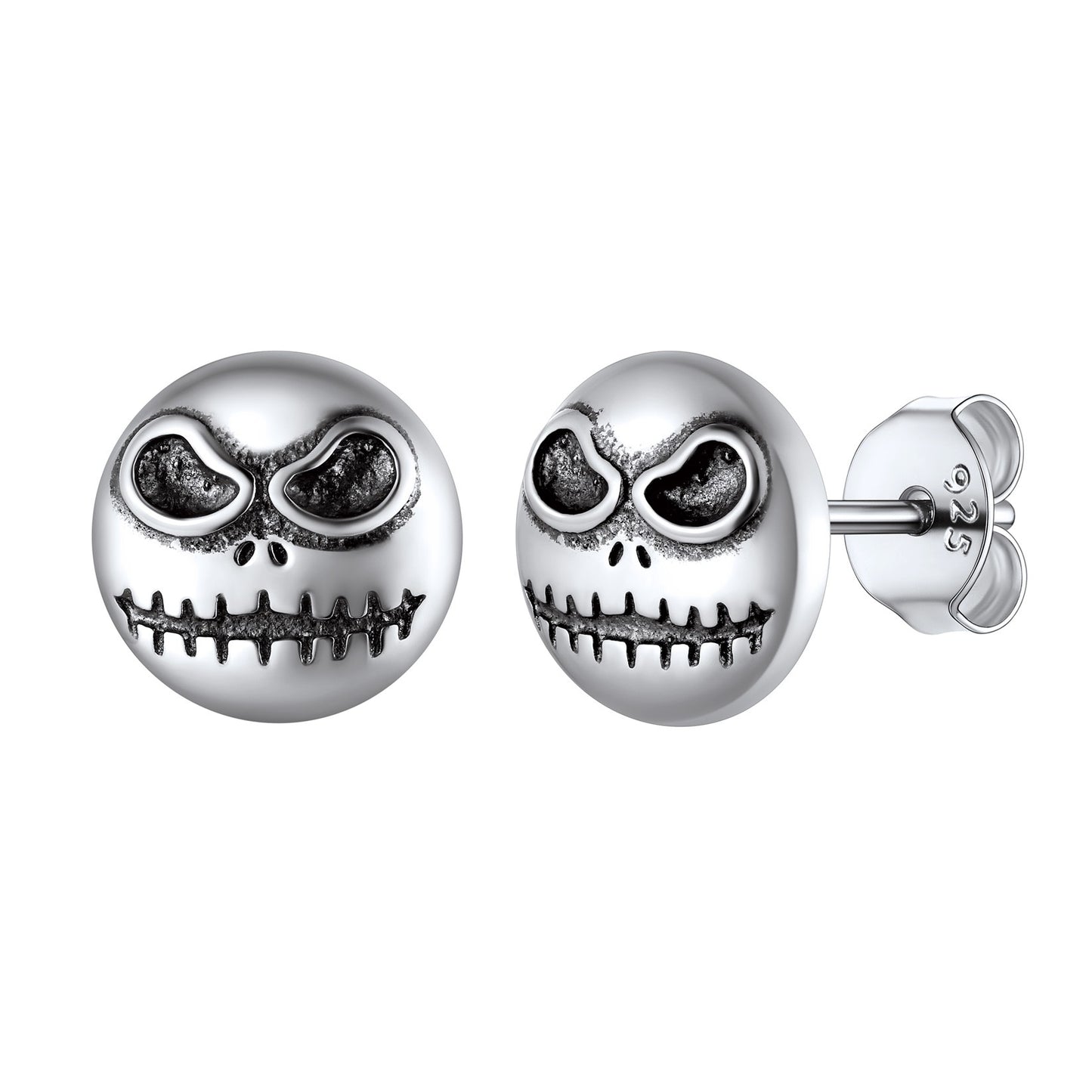 Vintage Skull of Jack Stud Earrings in 925 Sterling Silver