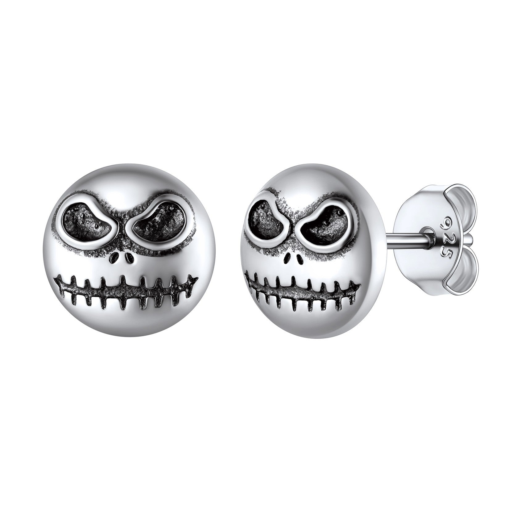 Vintage Skull of Jack Stud Earrings in 925 Sterling Silver
