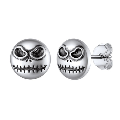 Vintage Skull of Jack Stud Earrings in 925 Sterling Silver