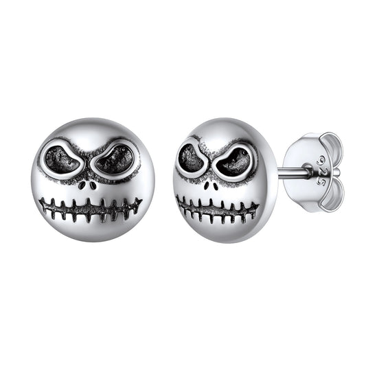 Vintage Skull of Jack Stud Earrings in 925 Sterling Silver