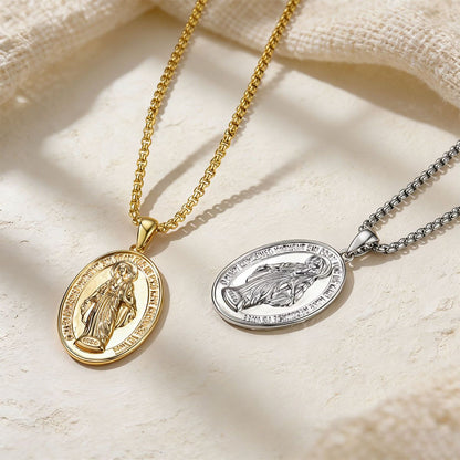 Virgin Mary Miraculous Medal Necklace in 2 different color