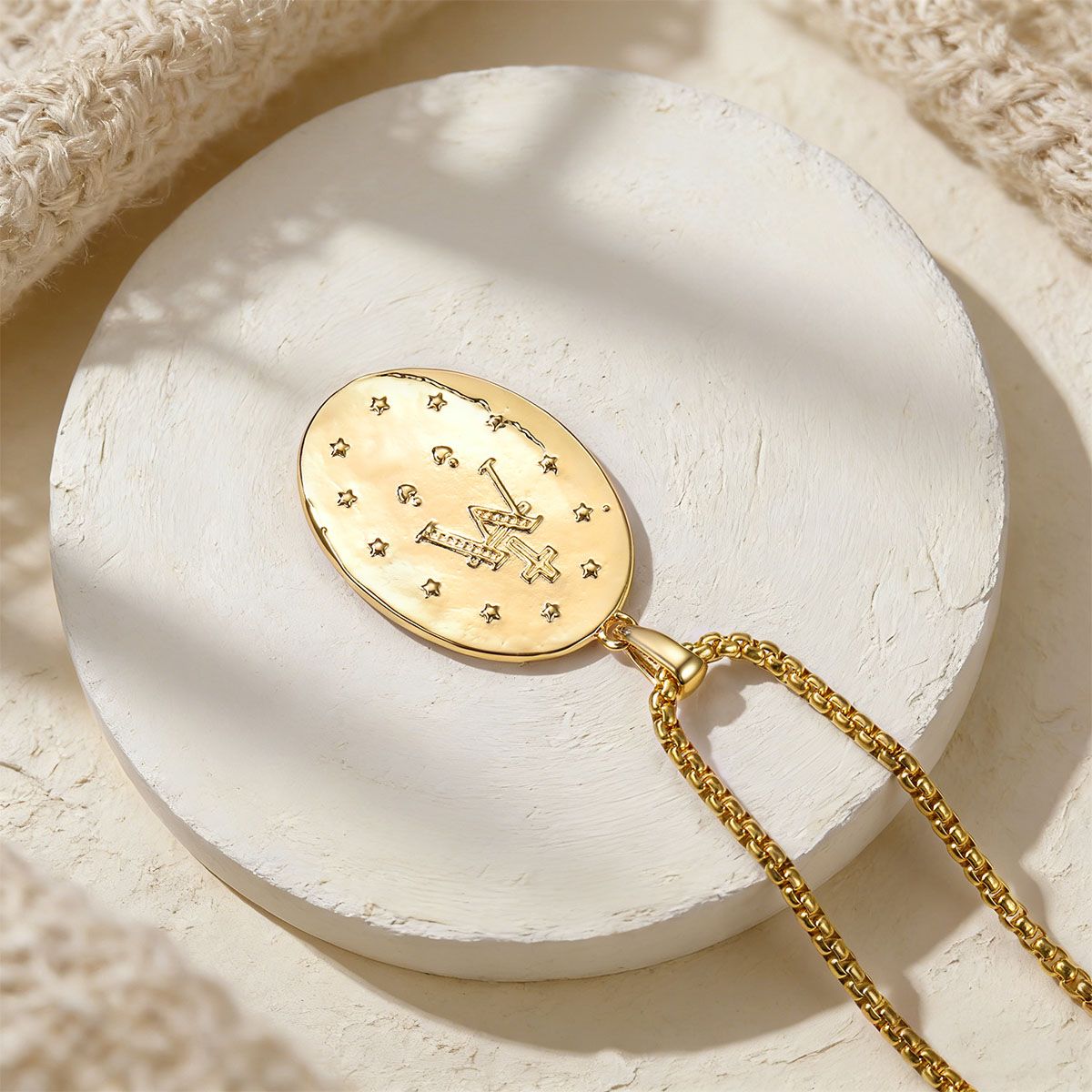 Virgin Mary Miraculous Medal Necklace in Gold Plated