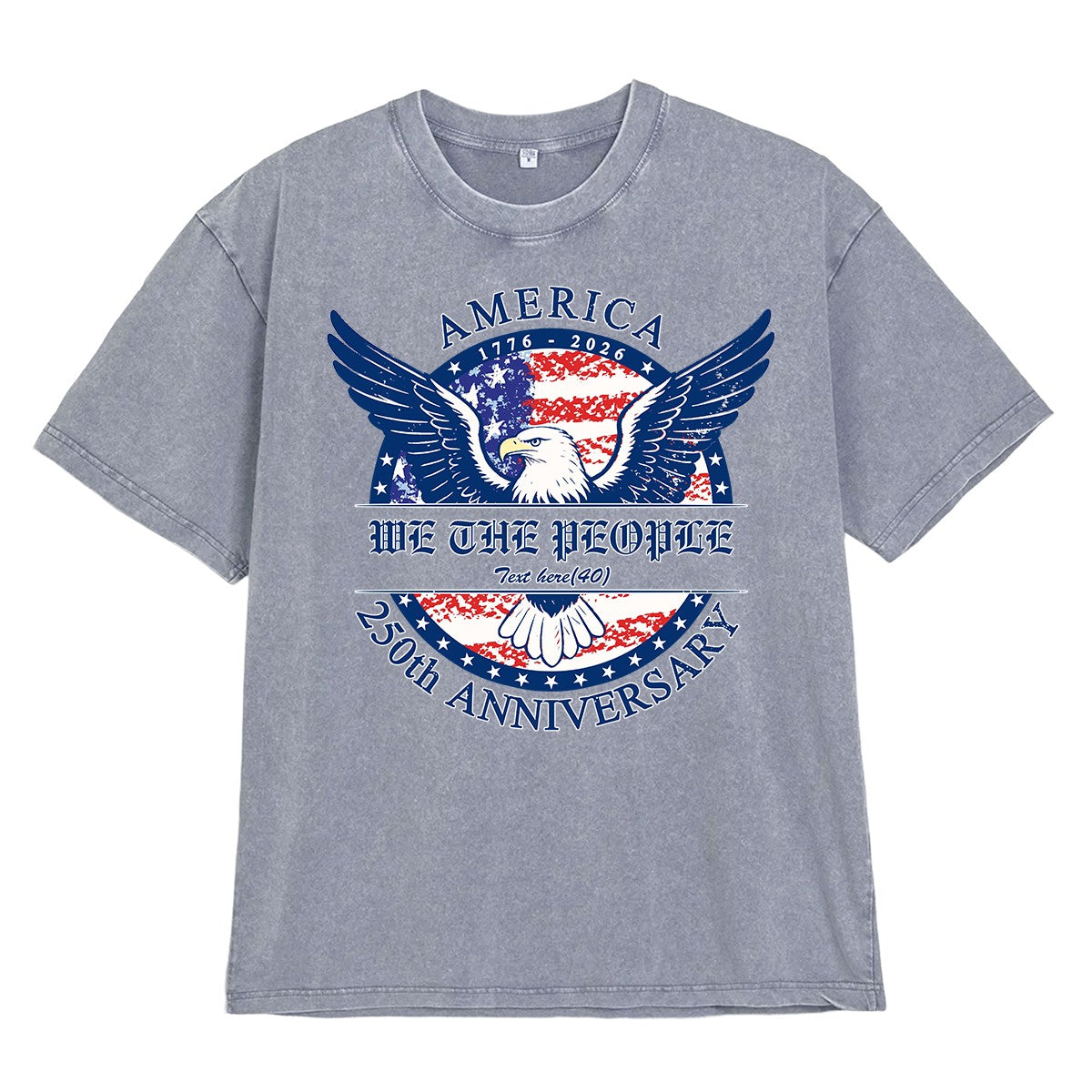 Washed Grey 250th Anniversary T Shirt USA 4th of July Shirts