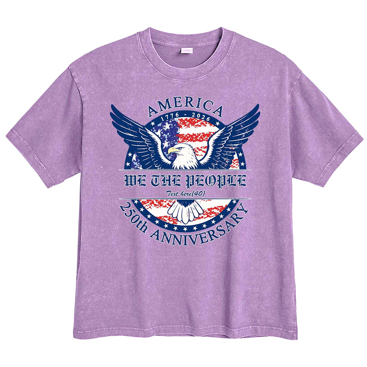 Washed Purple 250th Anniversary T Shirt USA 4th of July Shirts