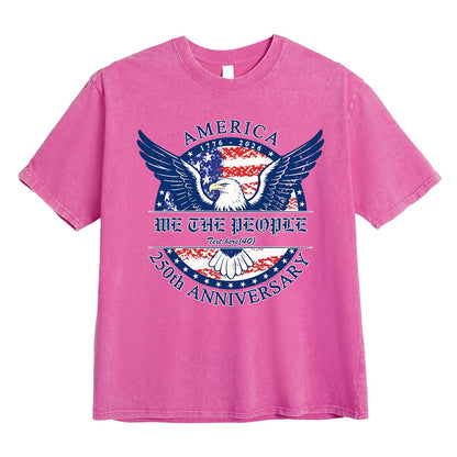 Washed Rose Pink 250th Anniversary T Shirt USA 4th of July Shirts