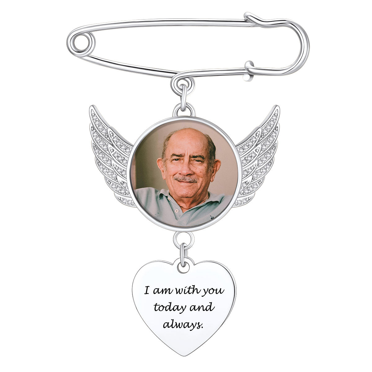 Wedding Bouquet Picture Charms Brooch Pins in Stainless Steel