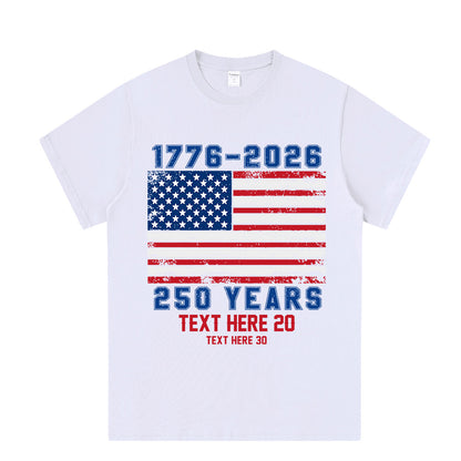 White 250 Anniversary USA 4th July T-Shirt