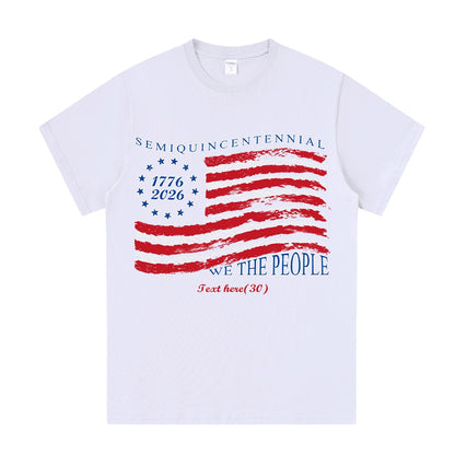 White American Flag 4th of July T-Shirt 