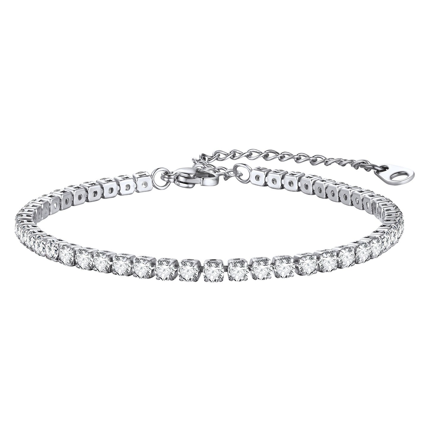 White Cubic Zirconia Tennis Bracelet 