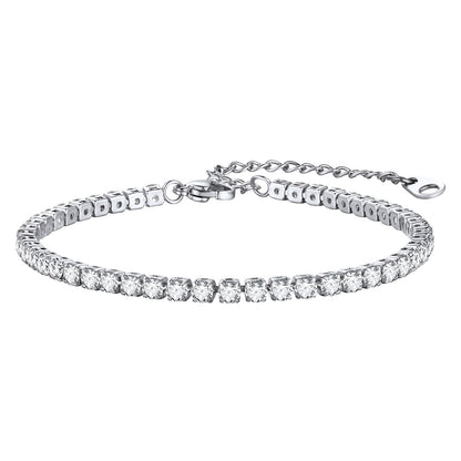 White Cubic Zirconia Tennis Bracelet 