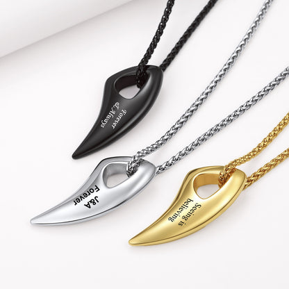 Wolf Tooth Necklace in Stanless Steel in different color